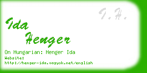 ida henger business card